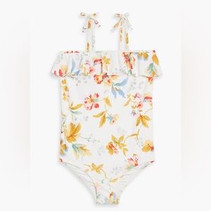 ZIMMERMANN Kids Belle Ruffled Floral Print Swimsuit - Girl’s Size 10 - New